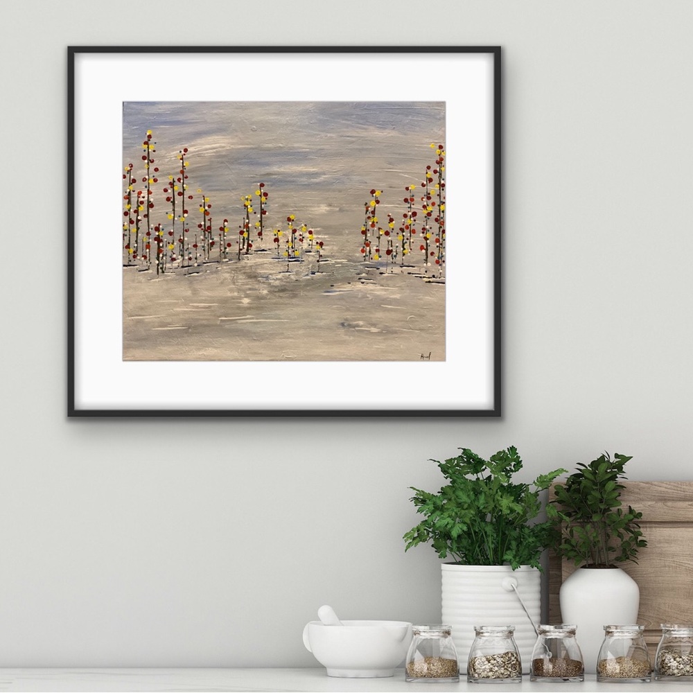 Original abstract art signed by artist 16 x 20